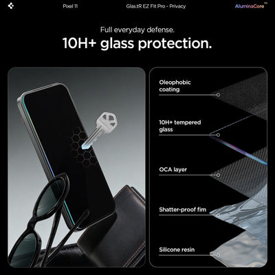 Spigen Glas.tR EZ Fit Pro HD 2-Pack Privacy Tempered Glass for Google Pixel 10/11