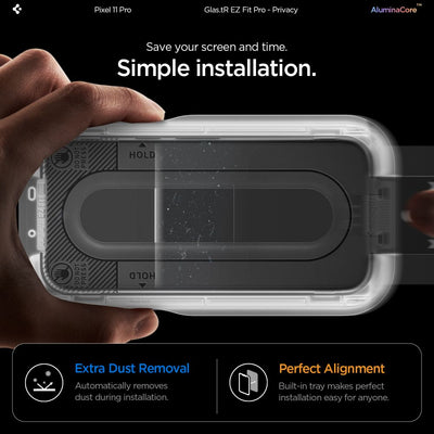 Spigen Glas.tR EZ Fit Pro HD Privacy 2-Pack Tempered Glass Screen Protector for Google Pixel Pro 9 / 9 Pro / 10 / 10 Pro / 11