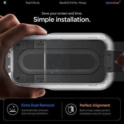 Spigen Glas.tR EZ Fit Pro HD Privacy 2-Pack Tempered Glass Screen Protector for Google Pixel Pro 9 Pro XL / 10 Pro XL / 11 Pr
