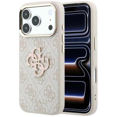Guess 4G & Big Resin Logo Case for iPhone 17 Pro / 18 Pro - Pink