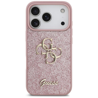Guess Fixed Glitter Big 4G Case for iPhone 17 Pro / 18 Pro - Pink