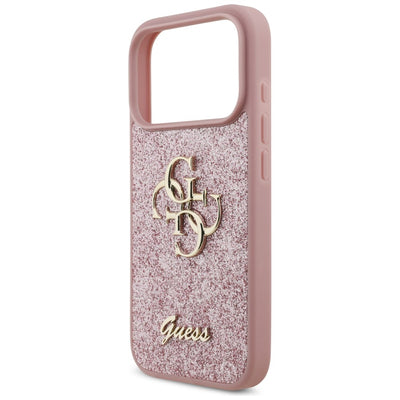 Guess Fixed Glitter Big 4G Case for iPhone 17 Pro / 18 Pro - Pink