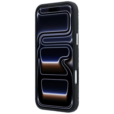 Karl Lagerfeld Grained Allover Logo Metal Elongated MagSafe Case for iPhone 17 Pro / 18 Pro - Black