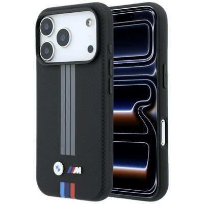 BMW M Quadrille Kevlar Anthracite & Tricolor Print Lines MagSafe Case for iPhone 17 Pro / 18 Pro - Black