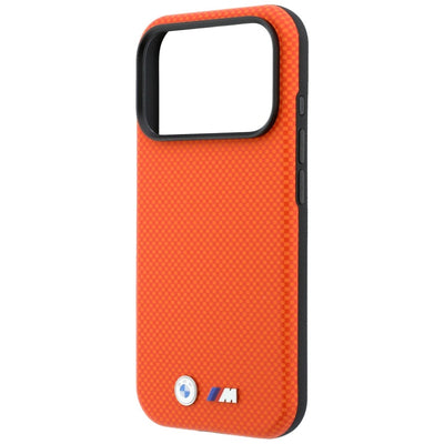 BMW M Quadrille Kevlar Metal Logo MagSafe Case for iPhone 17 Pro / 18 Pro - Orange
