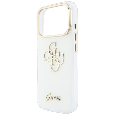 Guess IML 4G Script Metal Case for iPhone 17 Pro / 18 Pro - White