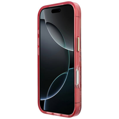 Guess IML Glitter Blossom Roses case for iPhone 17 Pro Max / 18 Pro Max - burgundy