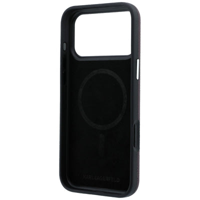 Karl Lagerfeld Grained Elongated Logo MagSafe case for iPhone 17 Pro Max / 18 Pro Max - burgundy