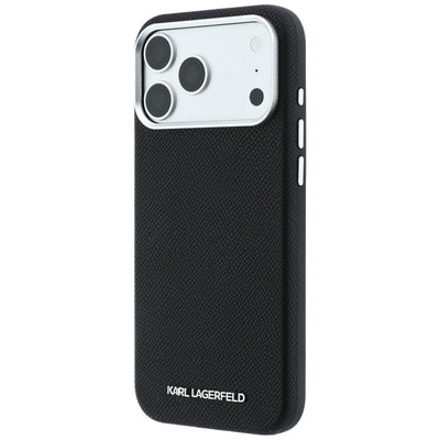 Karl Lagerfeld Grained Elongated Logo MagSafe Case for iPhone 17 Pro Max / 18 Pro Max - Black