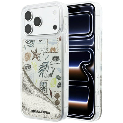 Karl Lagerfeld Liquid Glitter Beach & Sand Case for iPhone 17 Pro Max / 18 Pro Max - Beige