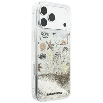 Karl Lagerfeld Liquid Glitter Beach & Sand Case for iPhone 17 Pro Max / 18 Pro Max - Beige