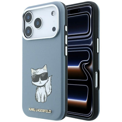 Karl Lagerfeld Smooth Choupette Sketch MagSafe case for iPhone 18 Pro / 17 Pro - light blue