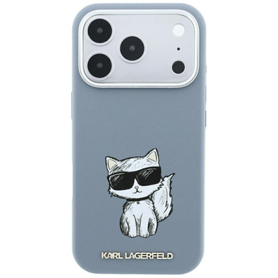 Karl Lagerfeld Smooth Choupette Sketch MagSafe case for iPhone 18 Pro / 17 Pro - light blue