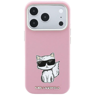 Karl Lagerfeld Smooth Choupette Sketch MagSafe Case for iPhone 18 Pro / 17 Pro - Pink