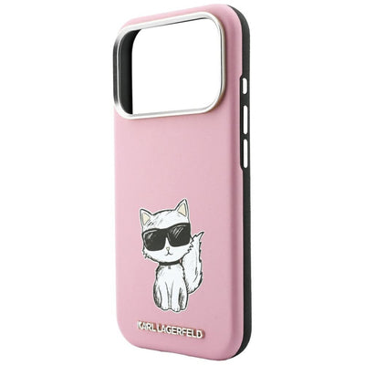 Karl Lagerfeld Smooth Choupette Sketch MagSafe Case for iPhone 18 Pro / 17 Pro - Pink
