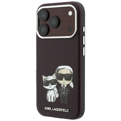 Karl Lagerfeld Smooth Karl & Choupette Bodies Sketch MagSafe case for iPhone 18 Pro / 17 Pro - burgundy