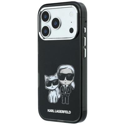 Karl Lagerfeld Smooth Karl & Choupette Bodies Sketch MagSafe Case for iPhone 18 Pro / 17 Pro - Black