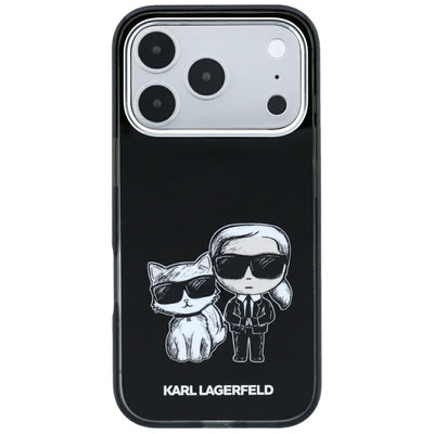Karl Lagerfeld Smooth Karl & Choupette Bodies Sketch MagSafe Case for iPhone 18 Pro / 17 Pro - Black