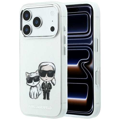 Karl Lagerfeld Smooth Karl & Choupette Bodies Sketch MagSafe Case for iPhone 18 Pro Max / 17 Pro Max Beige