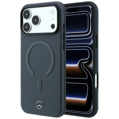 Mercedes Leather 3D MagSafe Case for iPhone 18 Pro / 17 Pro - Anthracite