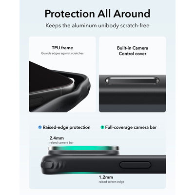 ESR Classic Hybrid Kickstand MagSafe Case for iPhone 18 Pro / 17 Pro - Clear Black