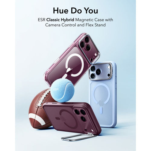 ESR Classic Hybrid Kickstand MagSafe Case for iPhone 18 Pro / 17 Pro - Dark Cherry Matte