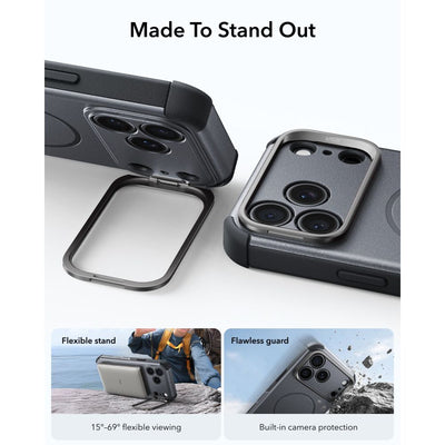 ESR Cyber Tough Kickstand MagSafe Case for iPhone 18 Pro / 17 Pro - Gray