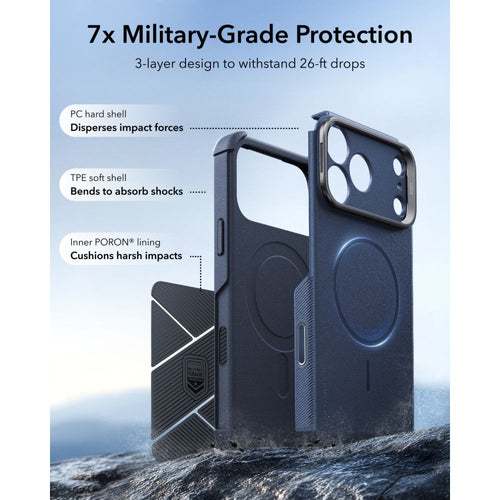 ESR Cyber Tough Kickstand MagSafe Case for iPhone 18 Pro Max / 17 Pro Max - Navy Blue