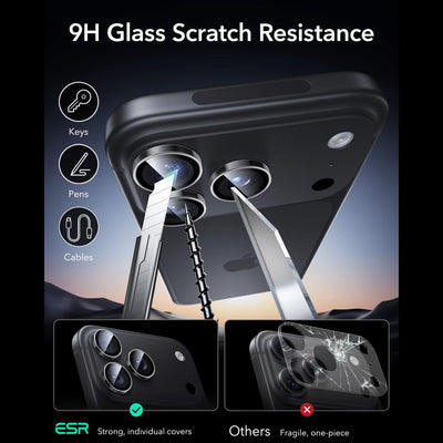 ESR Armorite Camera Protector Tempered Glass for iPhone 18 Pro / 18 Pro Max - Dark Cherry