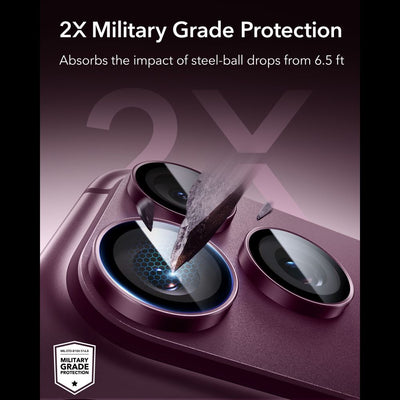 ESR Armorite Camera Protector Tempered Glass for iPhone 18 Pro / 18 Pro Max - Dark Cherry