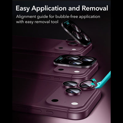 ESR Armorite Camera Protector Tempered Glass for iPhone 18 Pro / 18 Pro Max - Dark Cherry