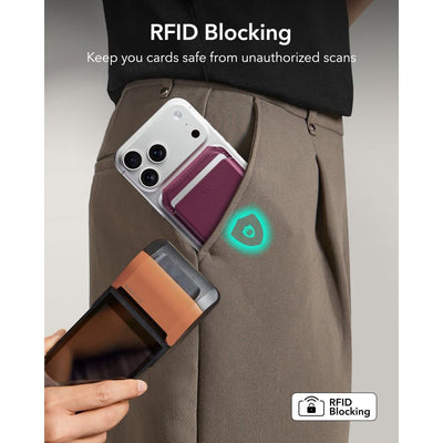 ESR Classic RFID Magnetic MagSafe Wallet - Dark Cherry