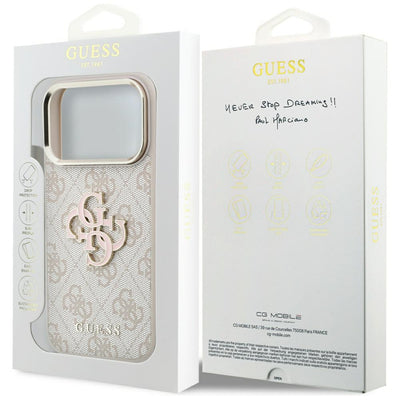 Guess 4G & Big Resin Logo Case for iPhone 17 Pro Max / 18 Pro Max - Pink