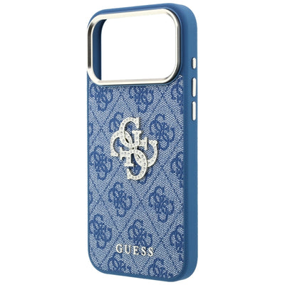 Guess 4G & Big Strass Logo Case for iPhone 18 Pro / 17 Pro - Blue