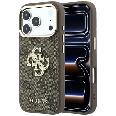 Guess 4G & Big Strass Logo Case for iPhone 17 Pro Max / 18 Pro Max - Brown