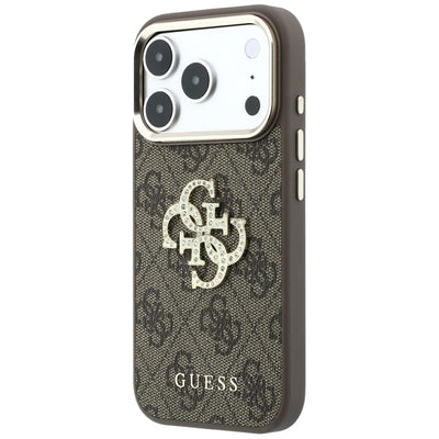 Guess 4G & Big Strass Logo Case for iPhone 17 Pro Max / 18 Pro Max - Brown