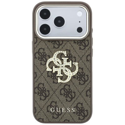 Guess 4G & Big Strass Logo Case for iPhone 17 Pro Max / 18 Pro Max - Brown