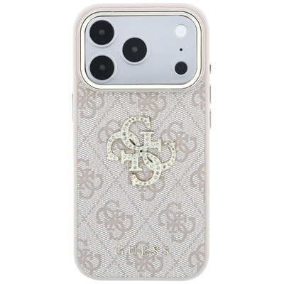 Guess 4G & Big Strass Logo Case for iPhone 17 Pro / 18 Pro - Pink