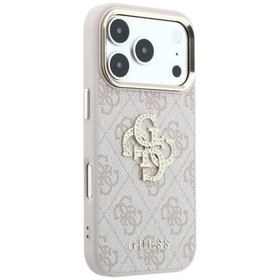 Guess 4G & Big Strass Logo Case for iPhone 17 Pro / 18 Pro - Pink