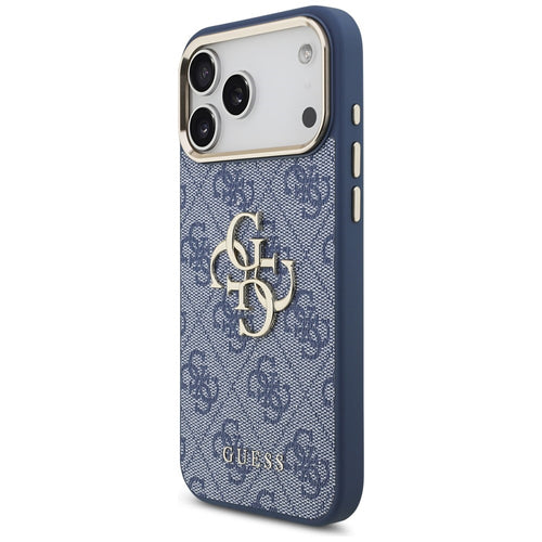Guess 4G Big 4G Classic Logo Case for iPhone 18 Pro Max / 17 Pro Max - Blue and Gold