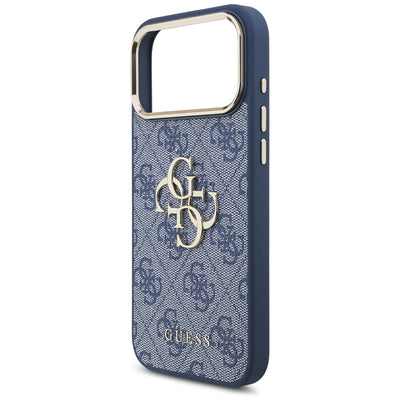 Guess 4G Big 4G Classic Logo Case for iPhone 18 Pro Max / 17 Pro Max - Blue and Gold