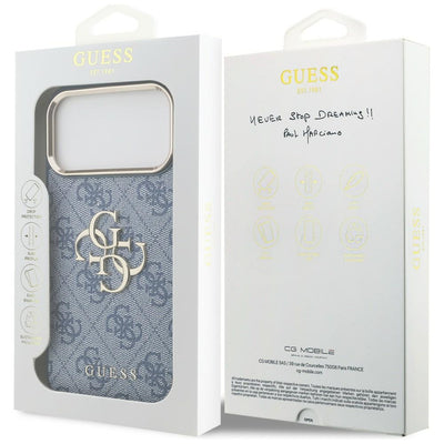 Guess 4G Big 4G Classic Logo Case for iPhone 18 Pro Max / 17 Pro Max - Blue and Gold