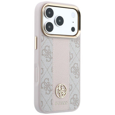 Guess 4G with Stripe Round and Classic Logos MagSafe case for iPhone 17 Pro / 18 Pro - pink