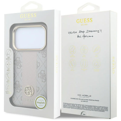 Guess 4G with Stripe Round and Classic Logos MagSafe case for iPhone 17 Pro / 18 Pro - pink