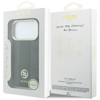 Guess 4G with Stripe Round and Classic Logos MagSafe Case for iPhone 17 Pro Max / 18 Pro Max - Black