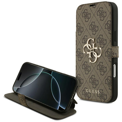Guess Book 4G Metal Logo Case for iPhone 18 Pro Max / 17 Pro Max - Brown