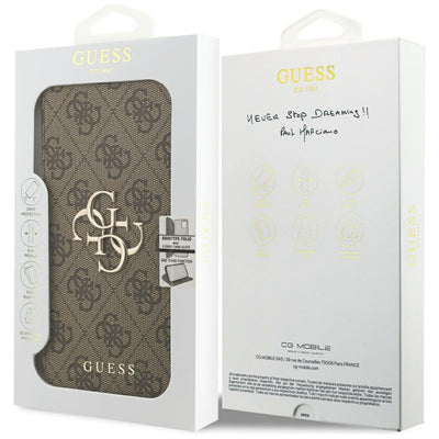 Guess Book 4G Metal Logo Case for iPhone 18 Pro Max / 17 Pro Max - Brown