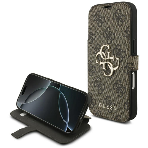 Guess Book 4G Metal Logo Case for iPhone 18 Pro / 17 Pro - Brown