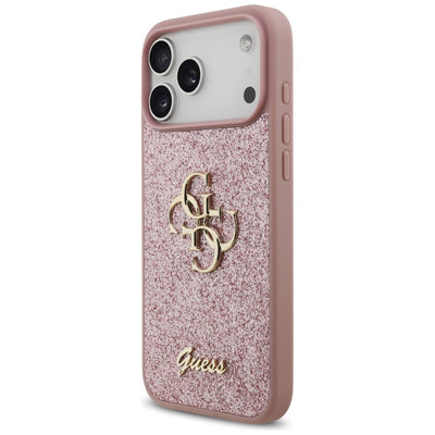 Guess Fixed Glitter Big 4G Case for iPhone 18 Pro Max / 17 Pro Max - Pink