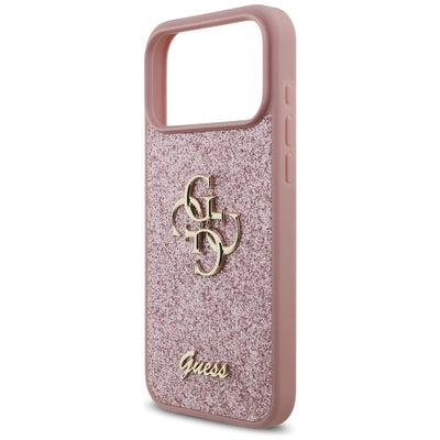 Guess Fixed Glitter Big 4G Case for iPhone 18 Pro Max / 17 Pro Max - Pink